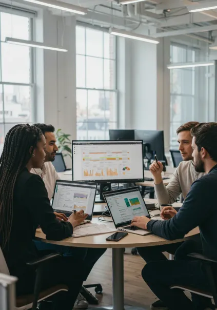 Equipe travail espace coworking